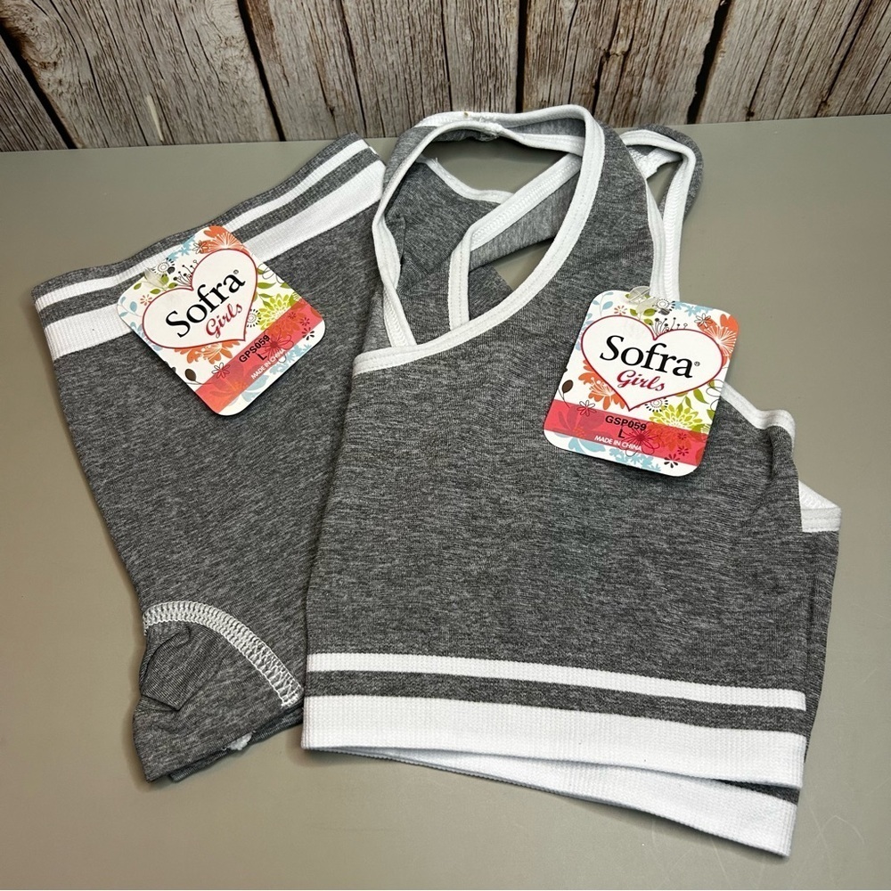 Sofra Girls Gray Sporty Undergarment Set Size Large